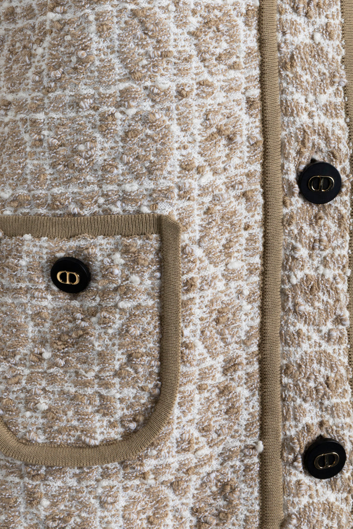CHRISTIAN DIOR Macrocannage Jacket Tweed Beige