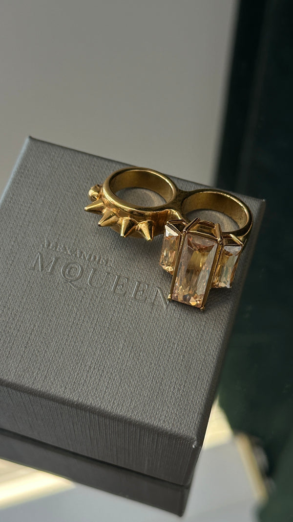 ALEXANDER MCQUEEN Studded Crystals Ring
