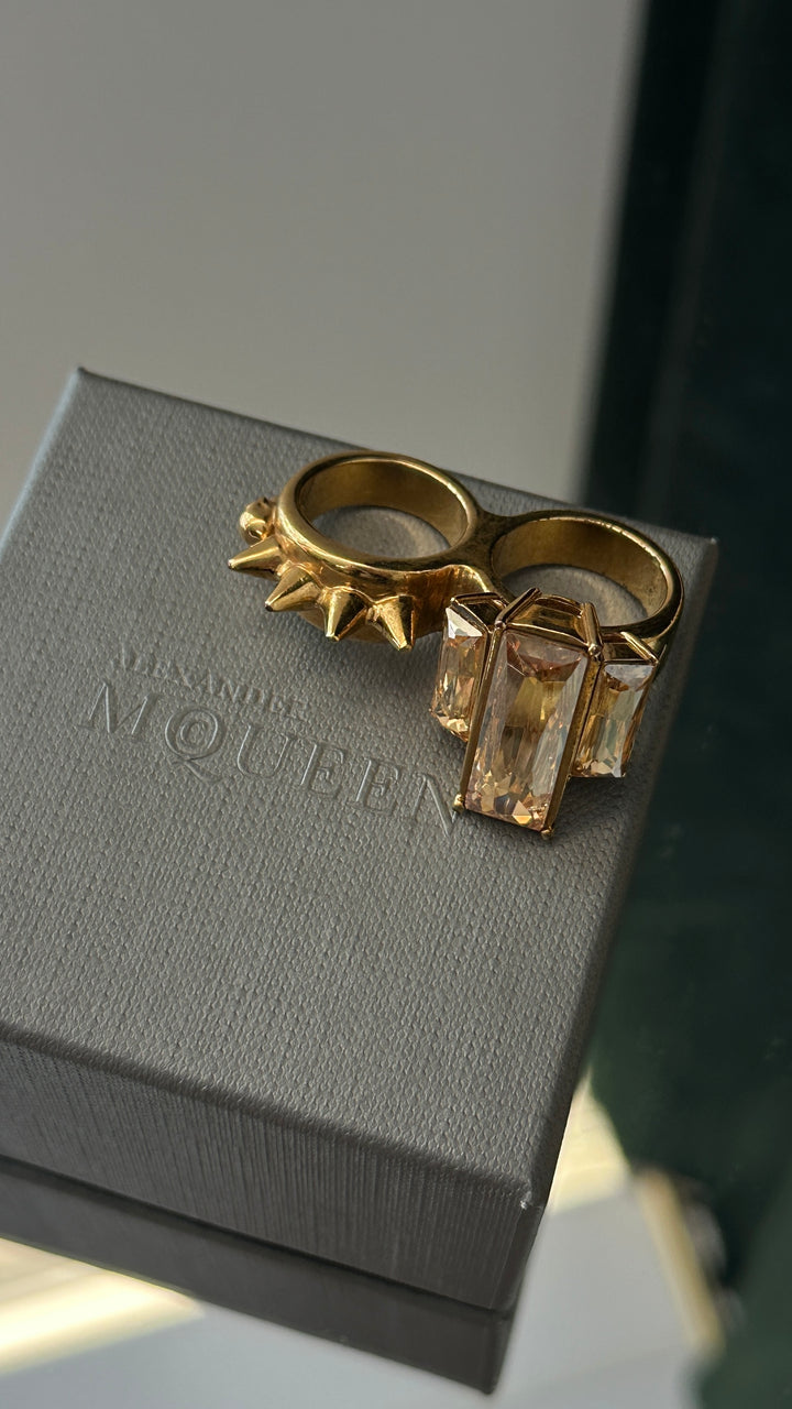 ALEXANDER MCQUEEN Studded Crystals Ring