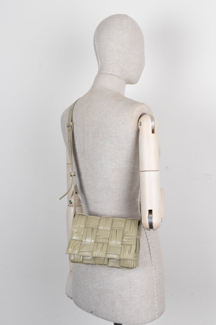 BOTTEGA VENETA Small Crinkled Cassette Bag Sage