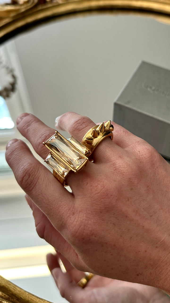 ALEXANDER MCQUEEN Studded Crystals Ring