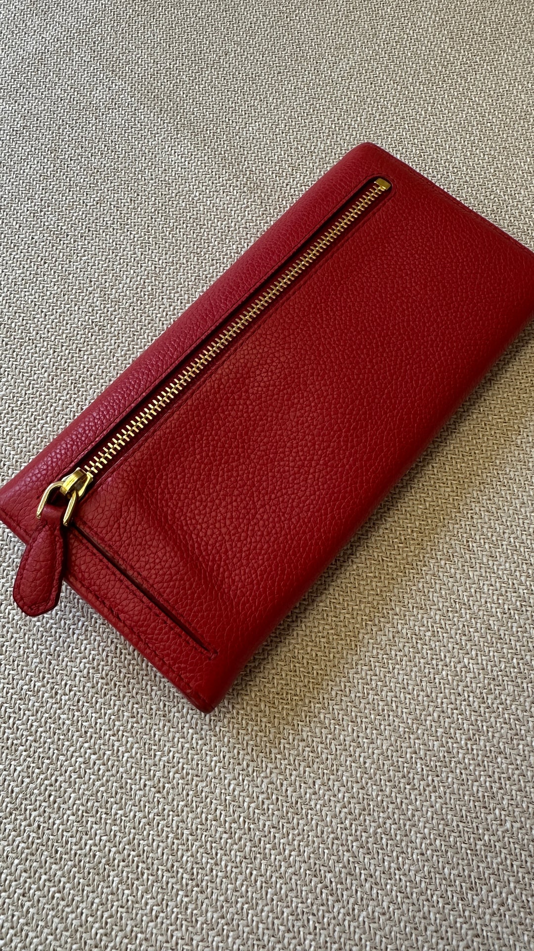 PRADA Wallet Leather Red