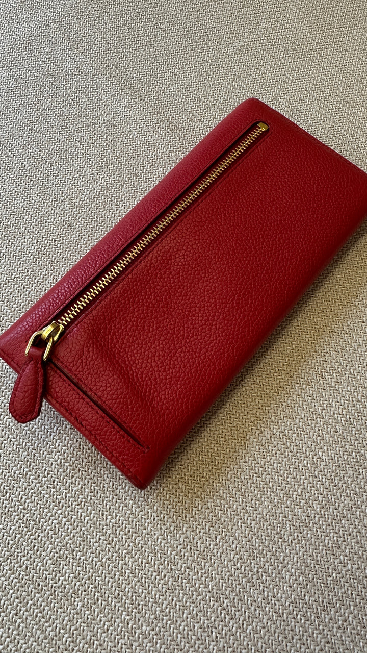 PRADA Wallet Leather Red