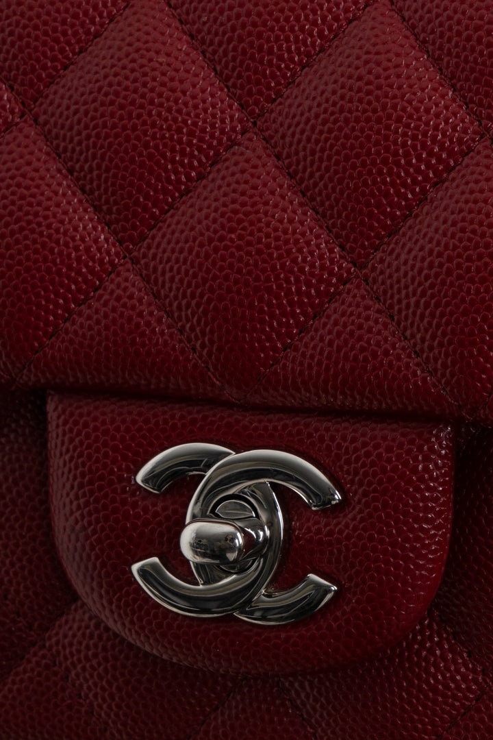 CHANEL Mini Rectangular Classic Flap Caviar Burgundy