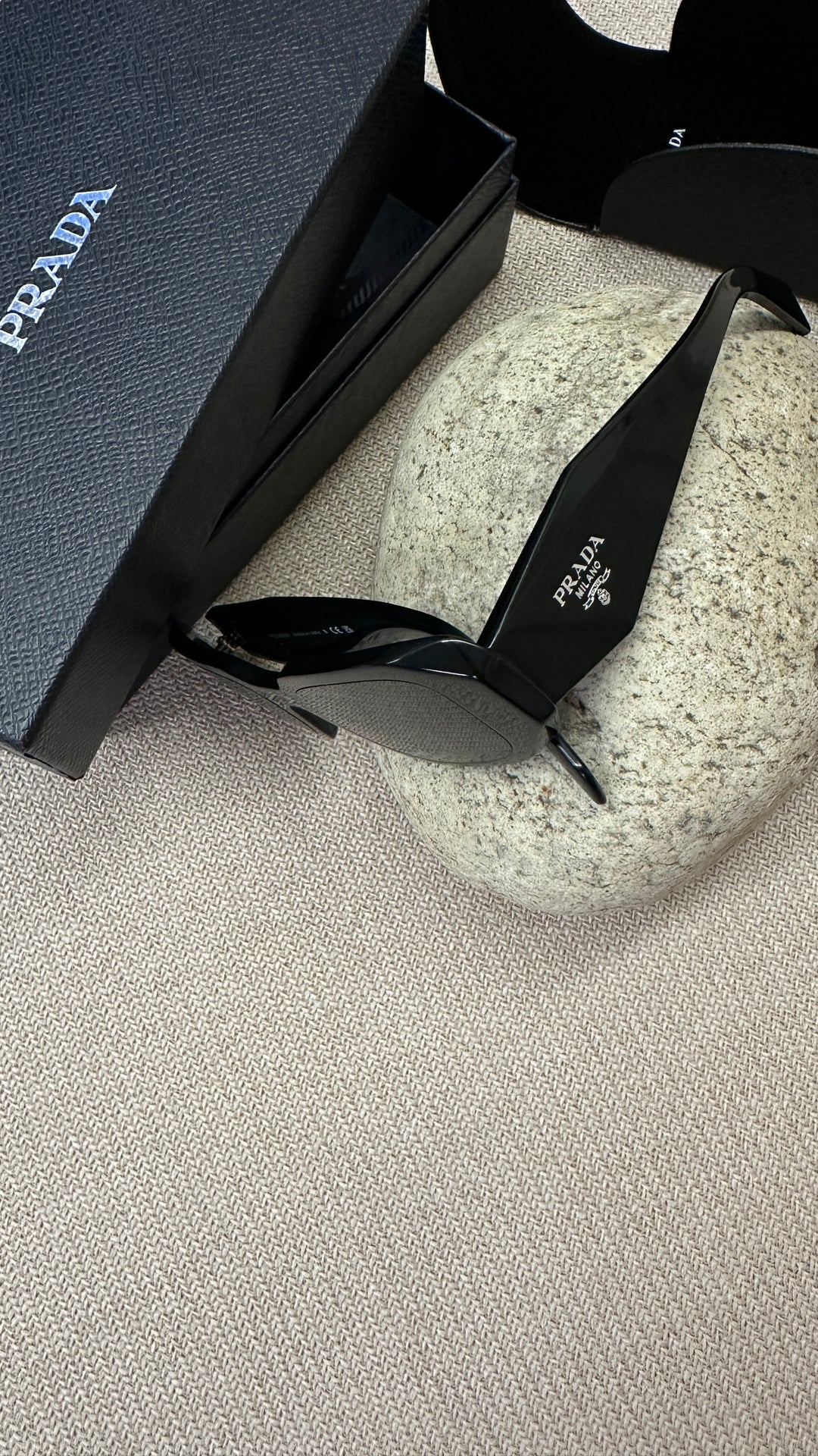 PRADA SPR17W Logo Sunglasses Black