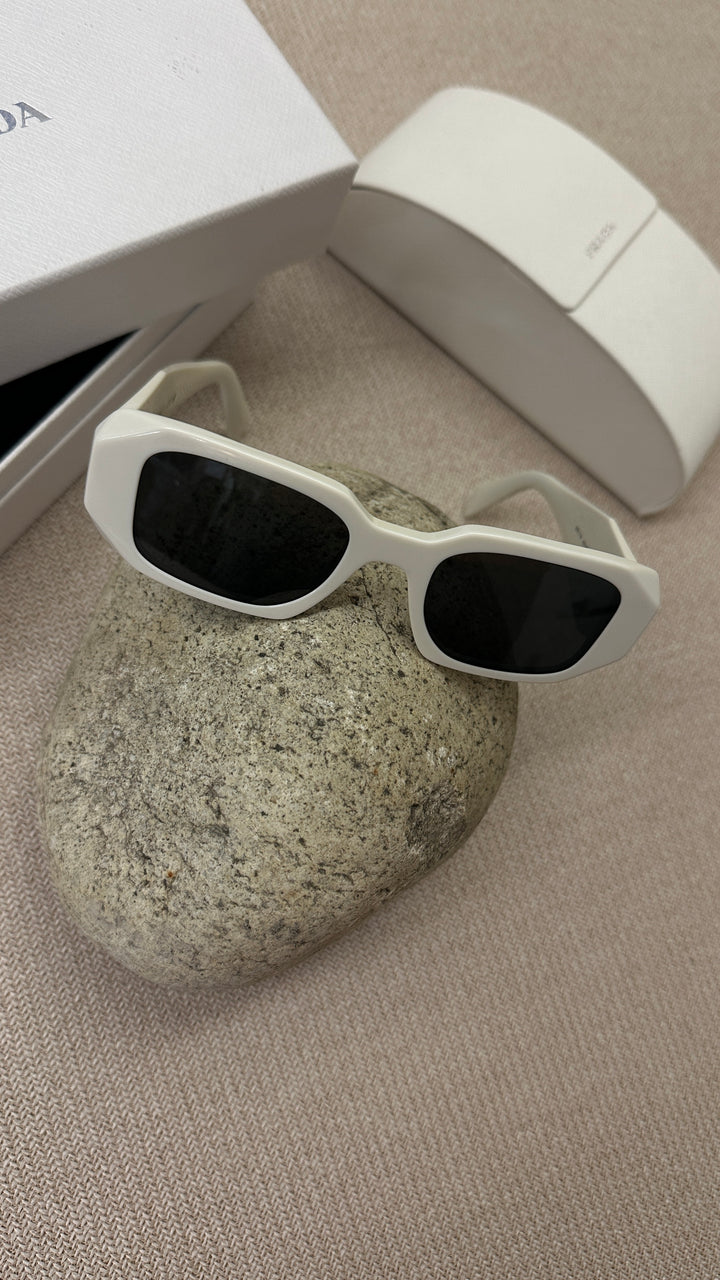 PRADA SPR17W Logo Sunglasses White