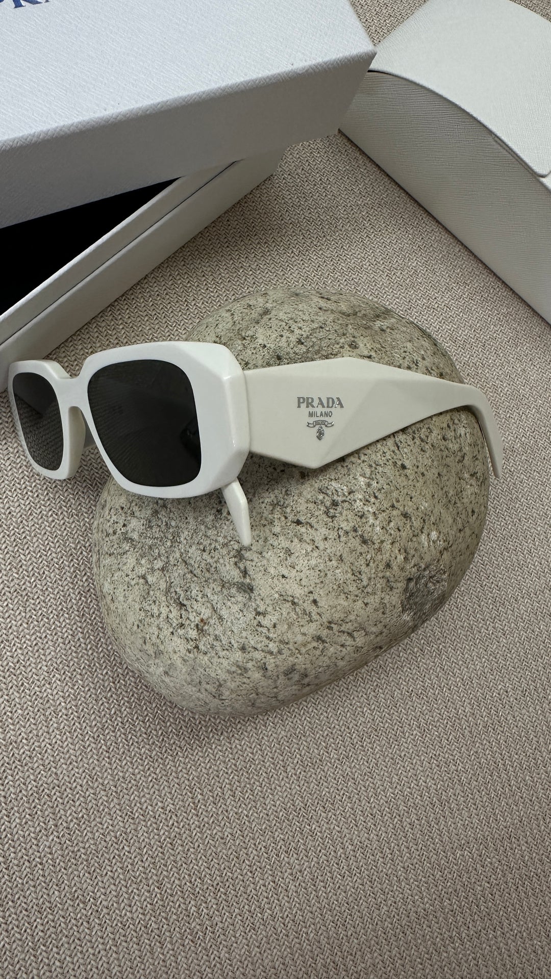 PRADA SPR17W Logo Sunglasses White