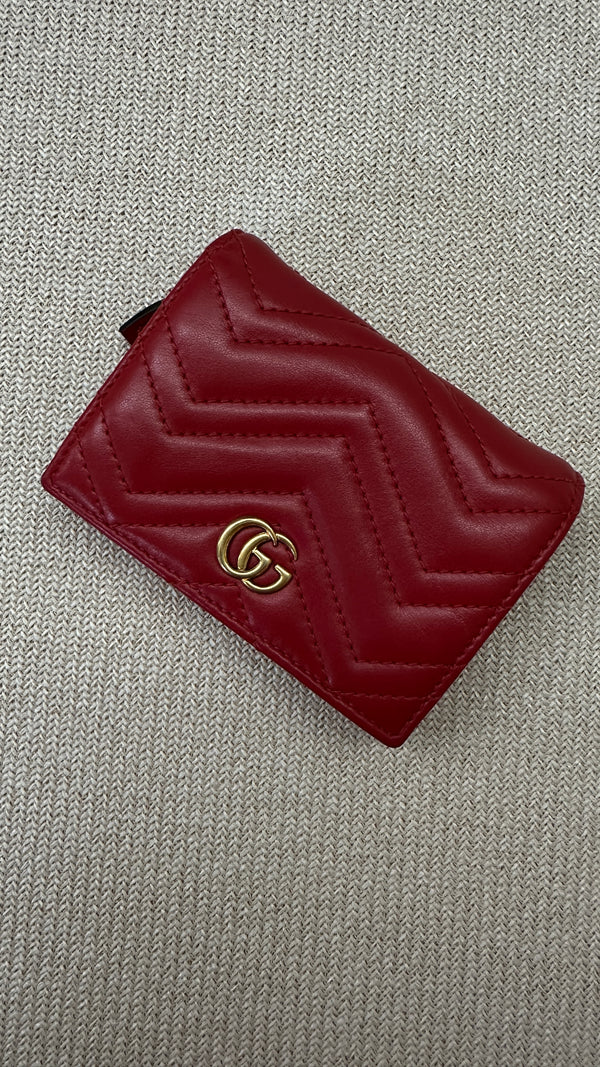 Portefeuille GUCCI Marmont petit modèle rouge
