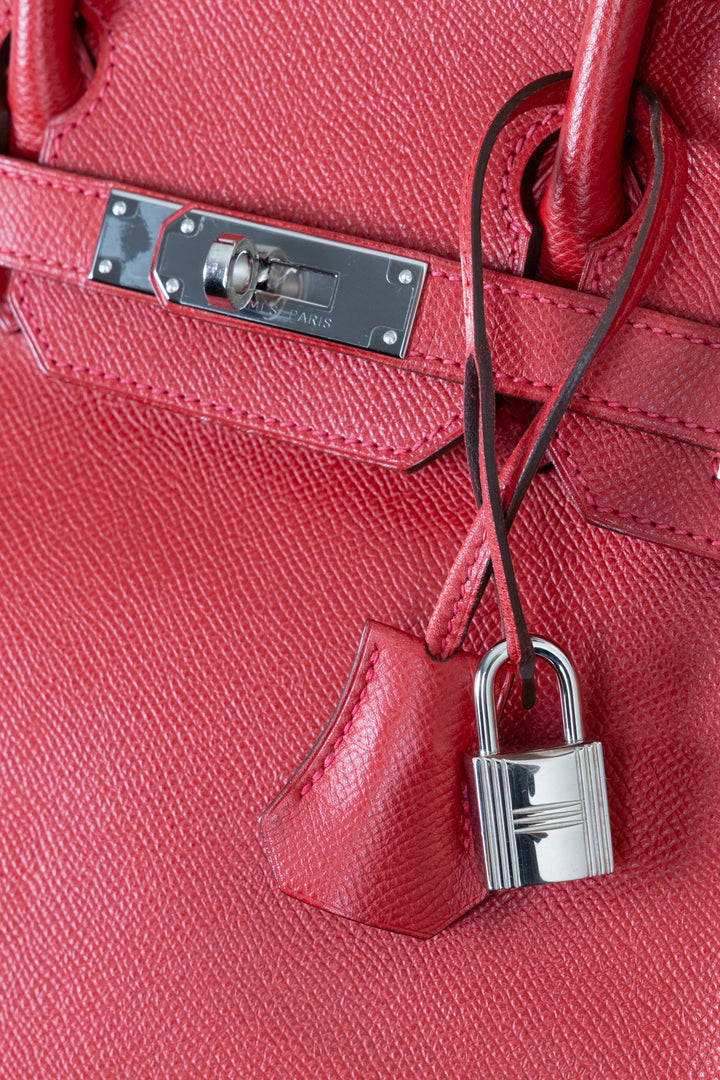 HERMÈS Birkin 30 Retourne Epsom Rouge Casaque