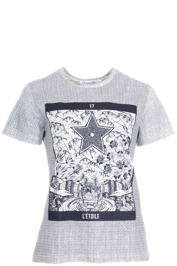 CHRISTIAN DIOR L'Étoile Tarot T-shirt Cotton White Navy