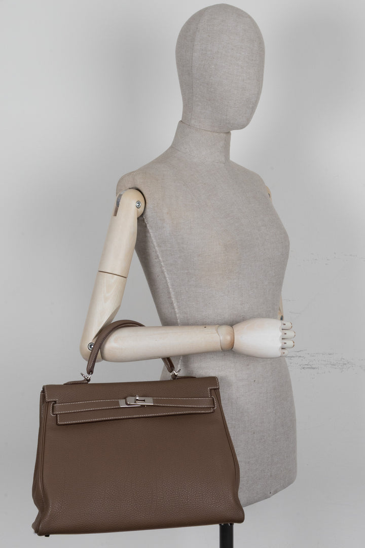 HERMÈS Kelly 35 Retourne Togo Etoupe