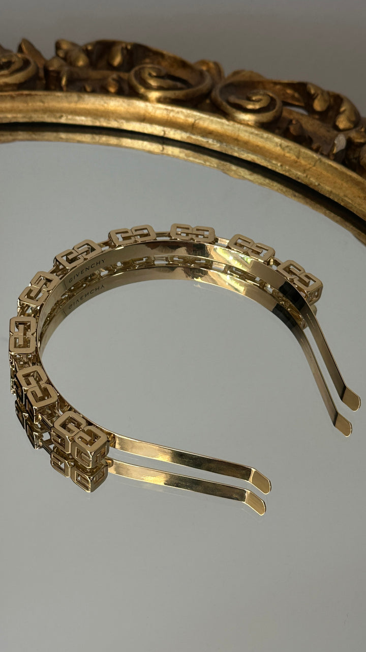 GIVENCHY Logo Hair Band Gold