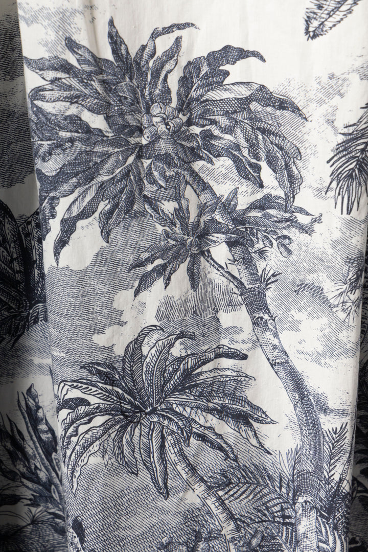 CHIRSTIAN DIOR Toile De Jouy Pleated Skirt White Blue