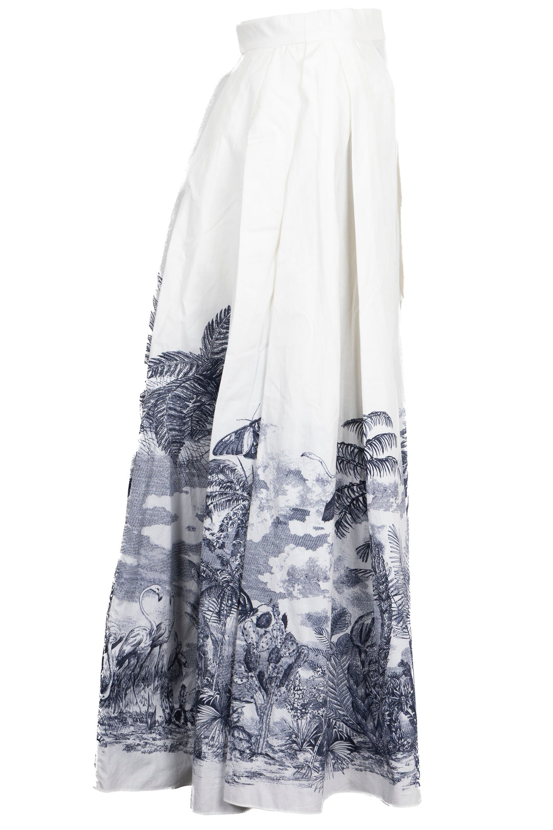 CHIRSTIAN DIOR Toile De Jouy Pleated Skirt White Blue