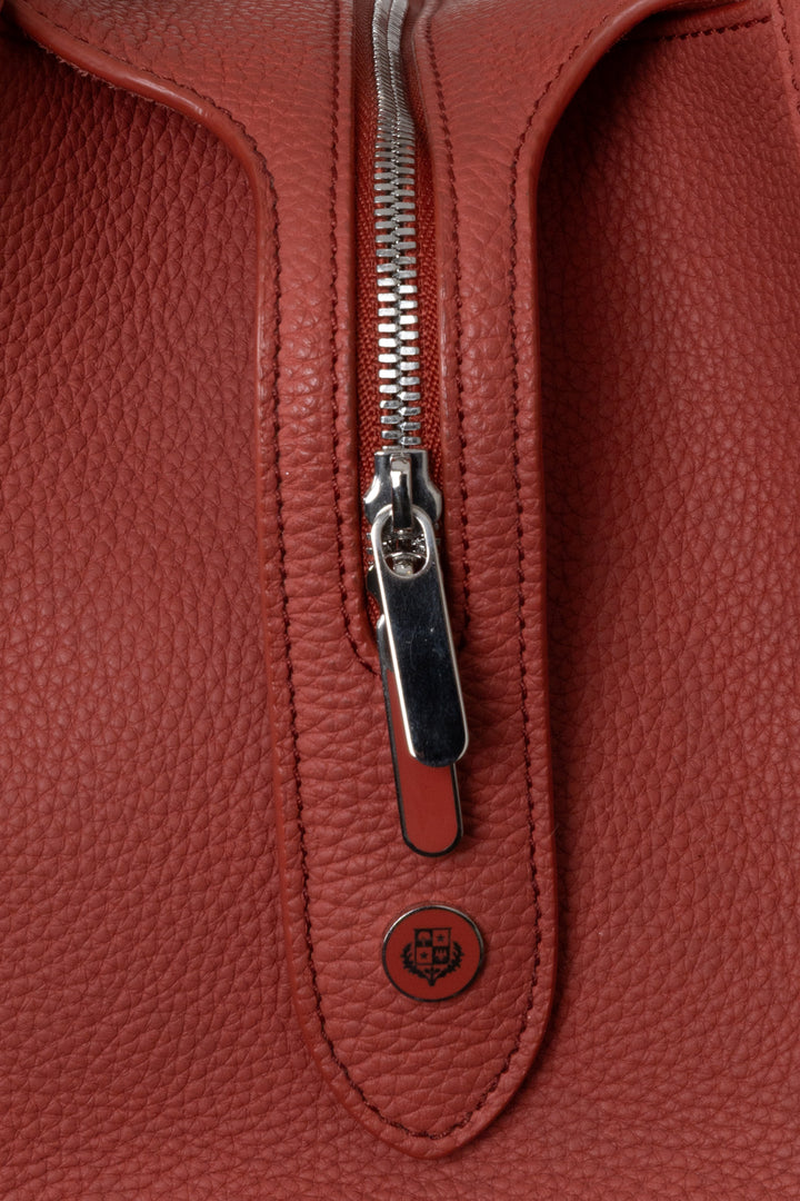 LORO PIANA Medium Sesia Tote Bag Leather Coral