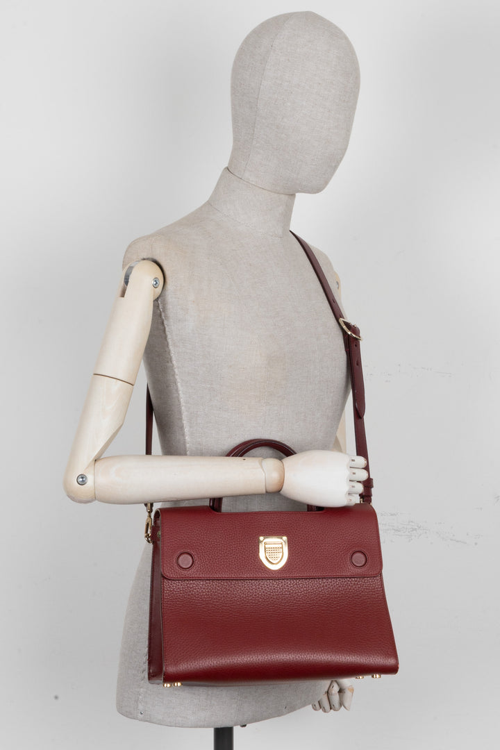 CHRISTIAN DIOR Medium Diorever Tote Bag Burgundy