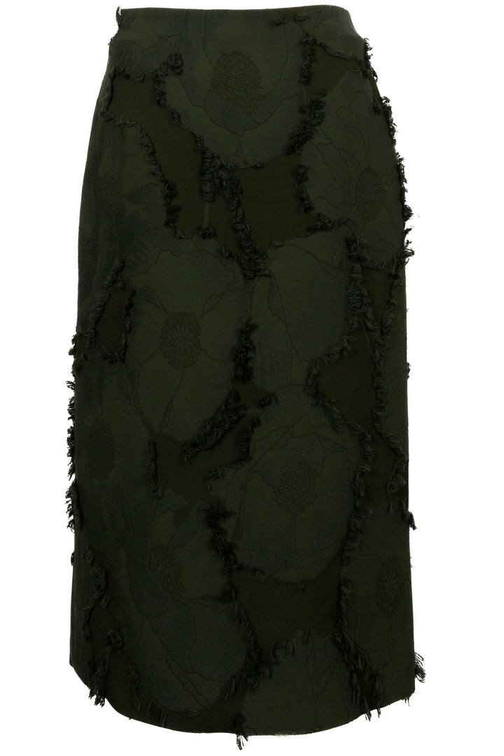 GUCCI Floral Jacquard Pencil Skirt Green