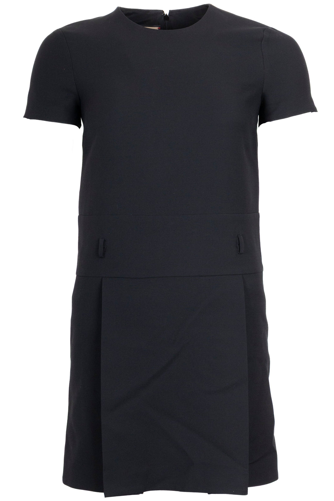 GUCCI Short Sleeve Dress Silk Wool Black