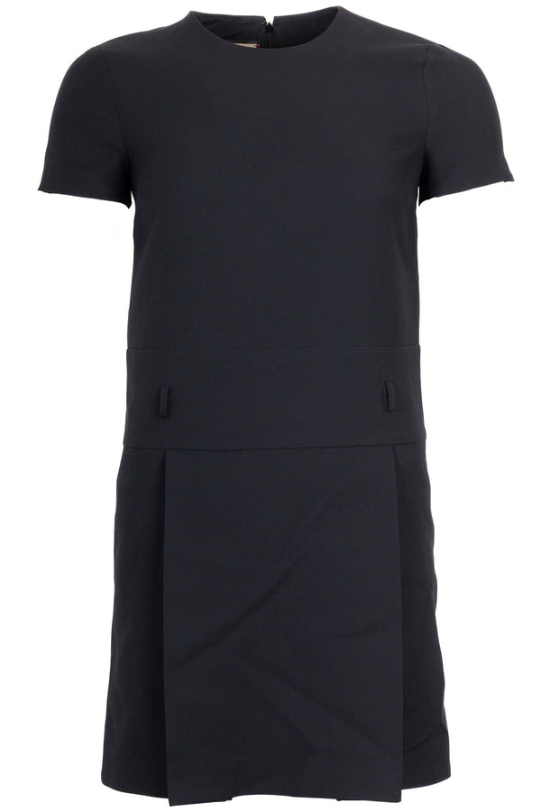 Robe GUCCI à manches courtes en soie et laine, noire