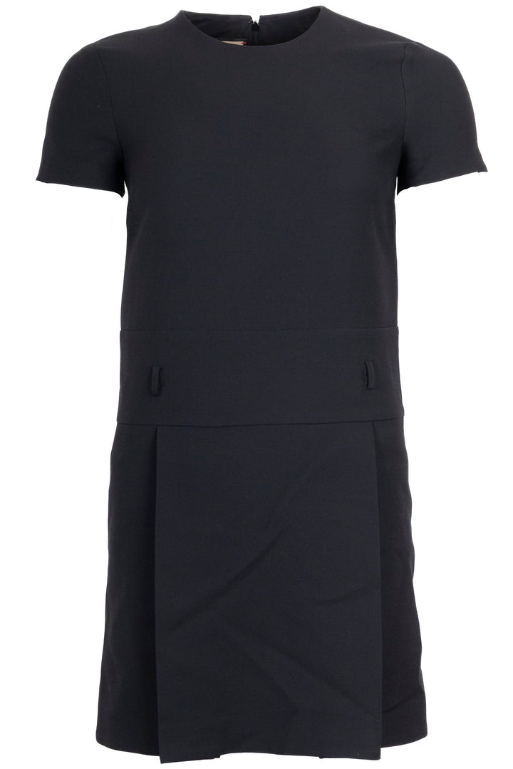 GUCCI Short Sleeve Dress Silk Wool Black