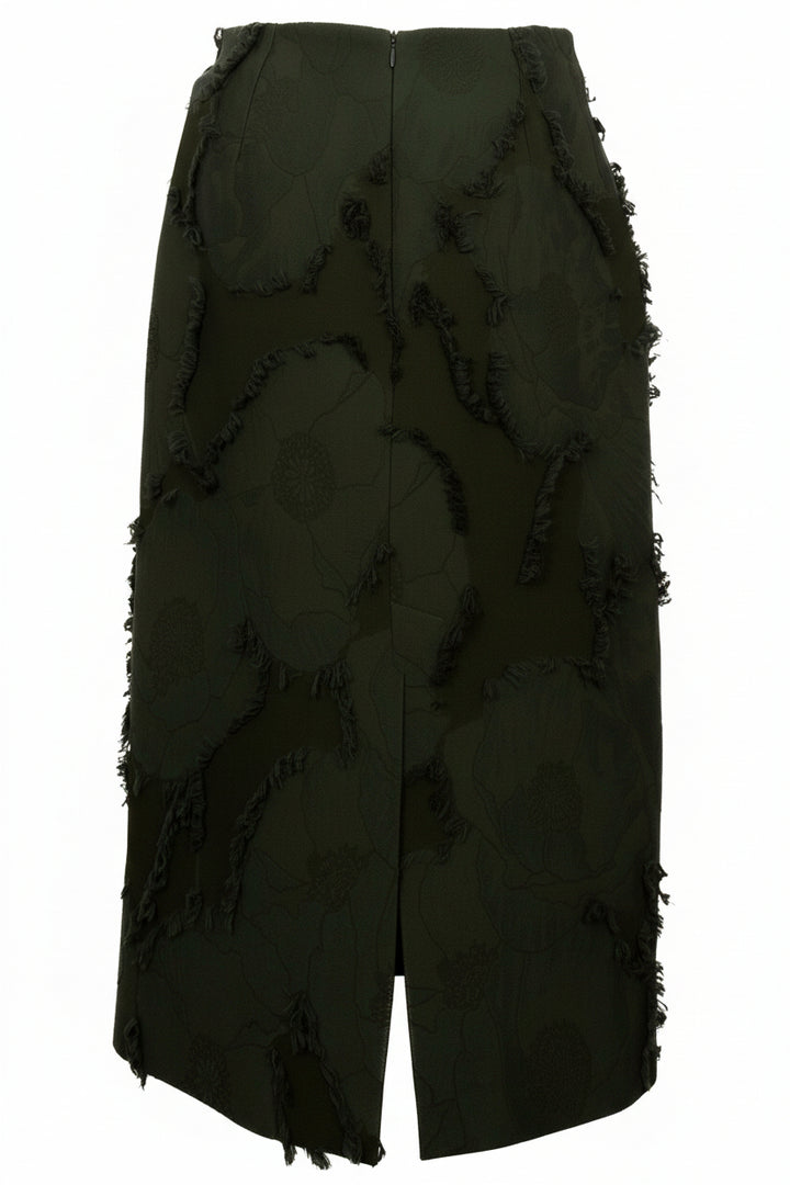 GUCCI Floral Jacquard Pencil Skirt Green