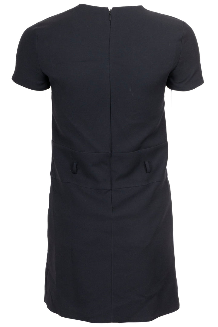 GUCCI Short Sleeve Dress Silk Wool Black