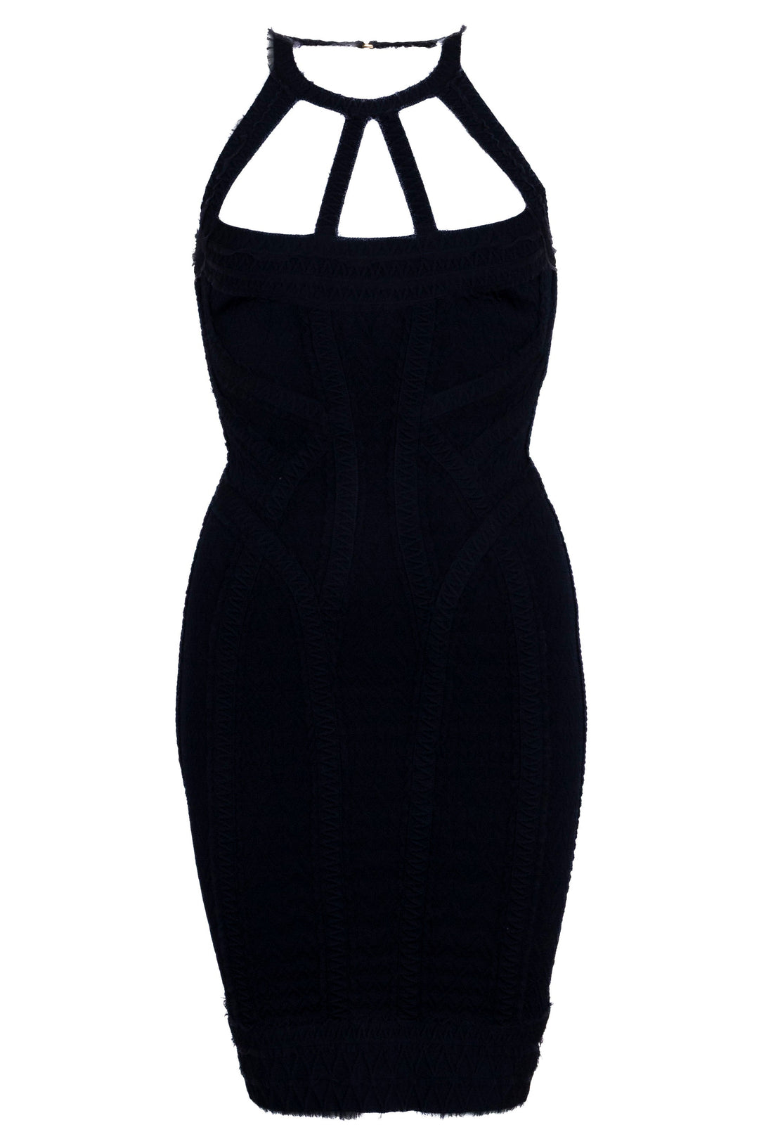 HERVE LEGER Robe Bandage Linden Bleu Marine