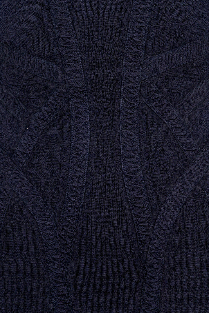 HERVE LEGER Robe Bandage Linden Bleu Marine