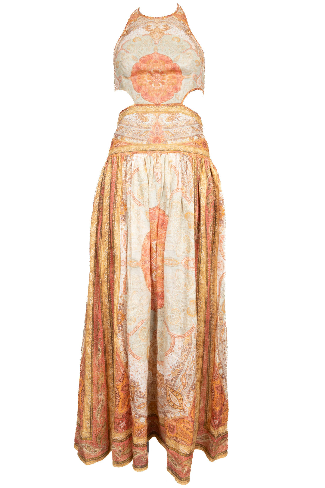 ZIMMERMANN Robe Dos Nu Lin Orange Paisley