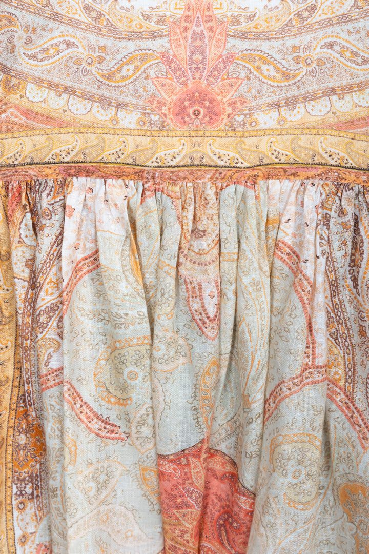 ZIMMERMANN Robe Dos Nu Lin Orange Paisley