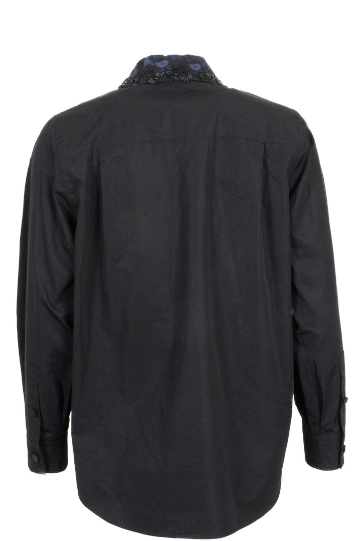 LOUIS VUITTON Embellished Collar Shirt Cotton Black