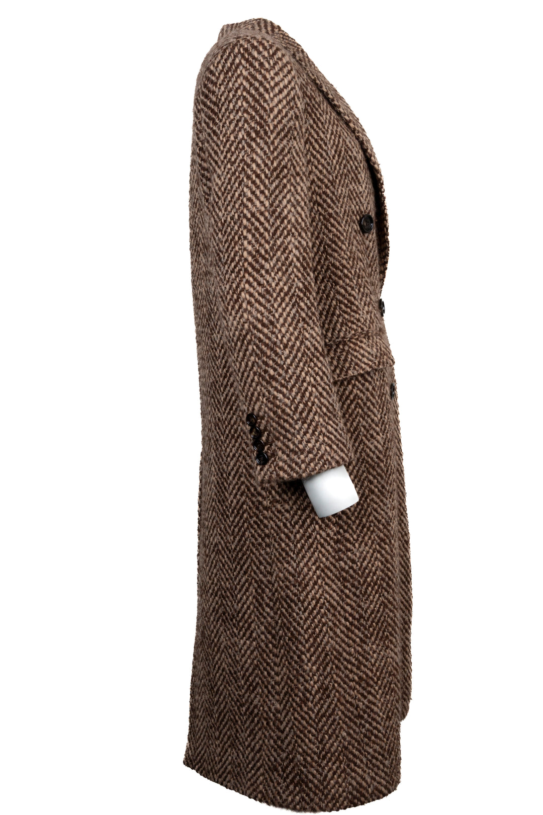 Manteau croisé à chevrons CELINE Marron