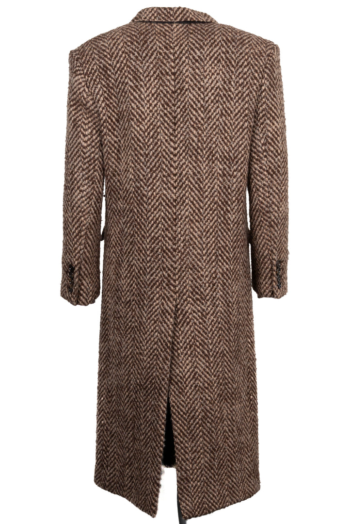 Manteau croisé à chevrons CELINE Marron