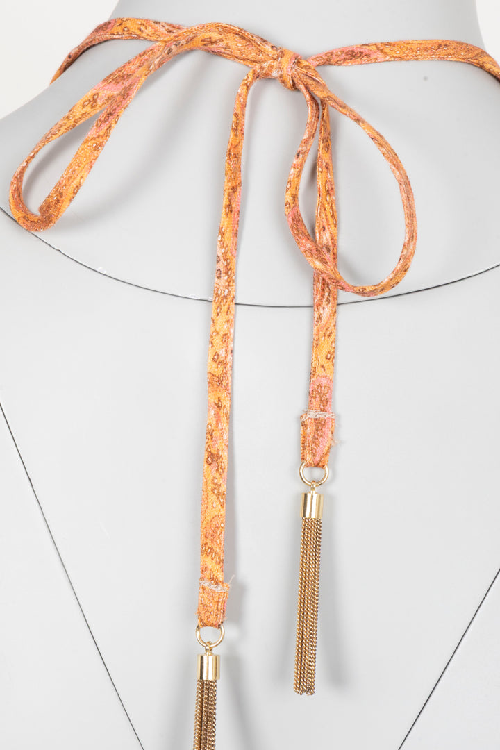 ZIMMERMANN Robe Dos Nu Lin Orange Paisley
