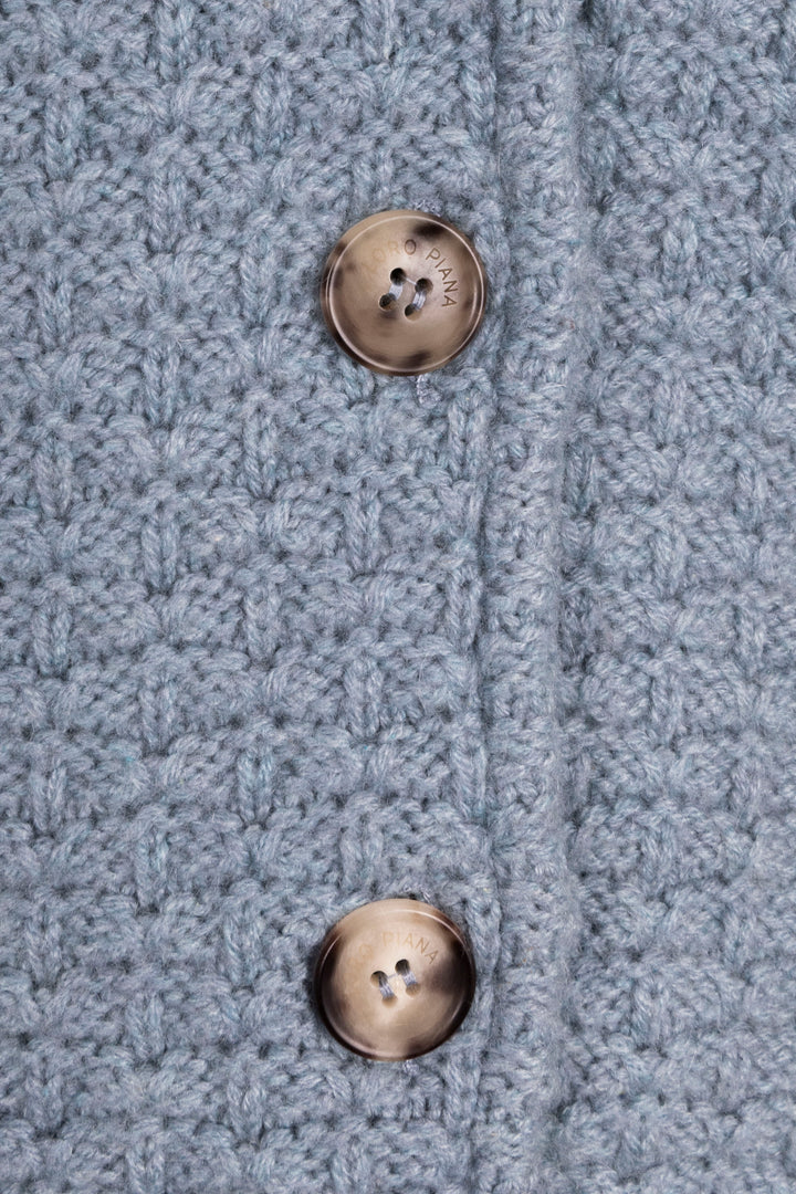 LORO PIANA Buttoned Cardigan Cashmere  Blue