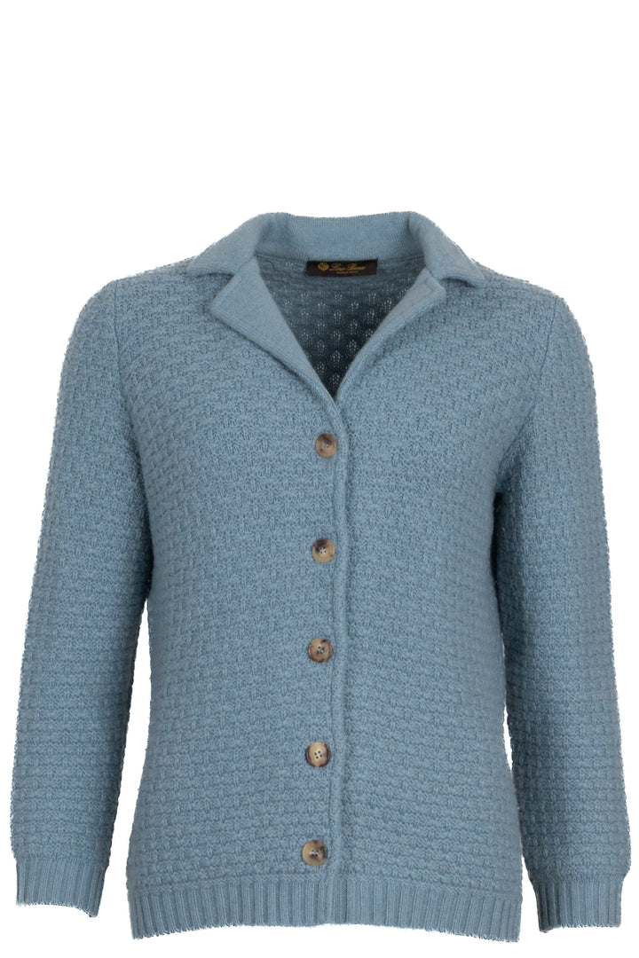 LORO PIANA Buttoned Cardigan Cashmere  Blue