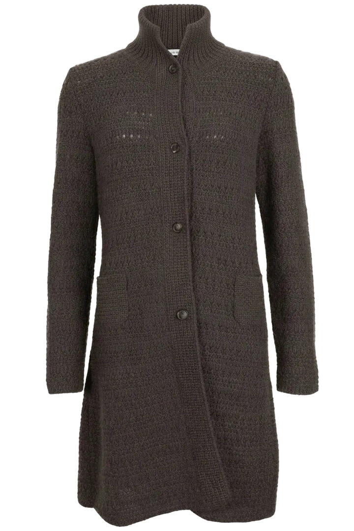 LORO PIANA Long Cardigan Knit Cashmere Grey
