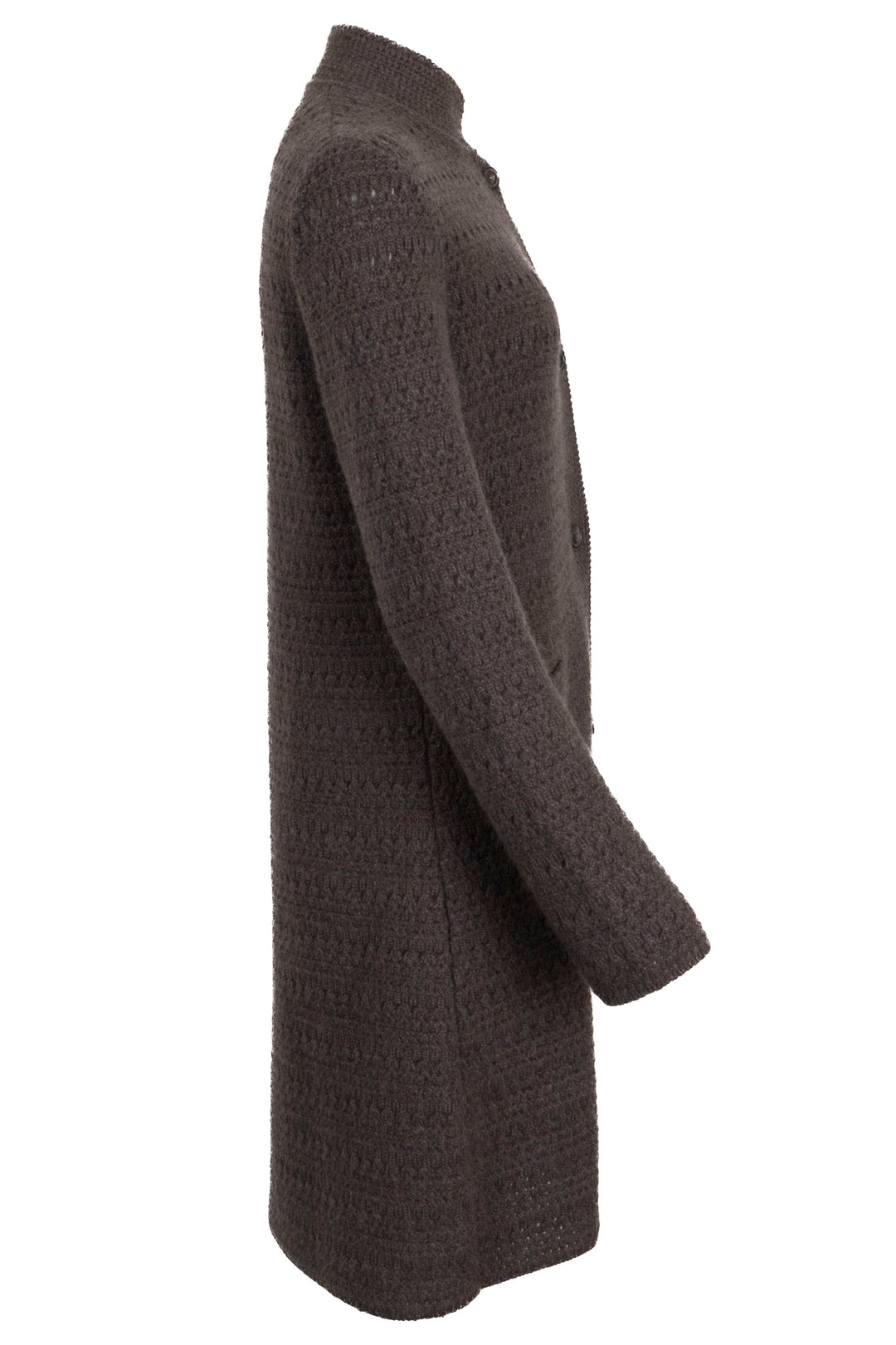 LORO PIANA Long Cardigan Knit Cashmere Grey
