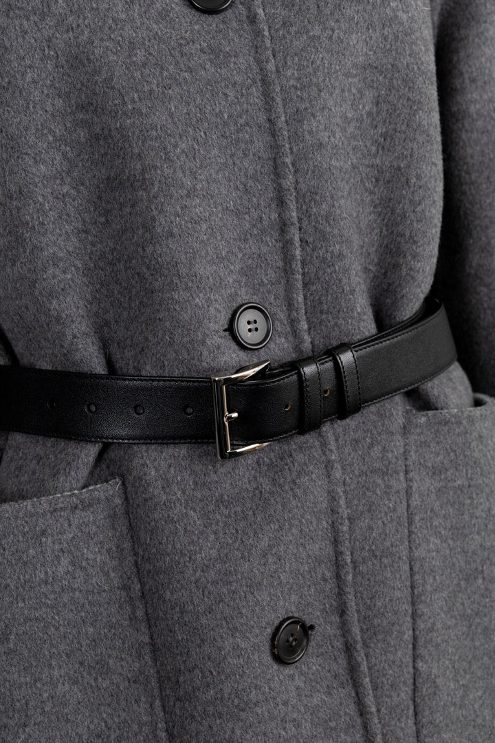 Manteau ceinturé PRADA en laine grise