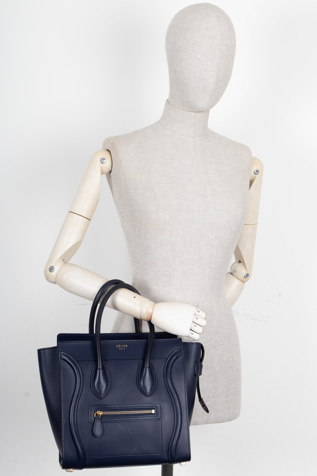 CELINE Micro Luggage Handbag Navy