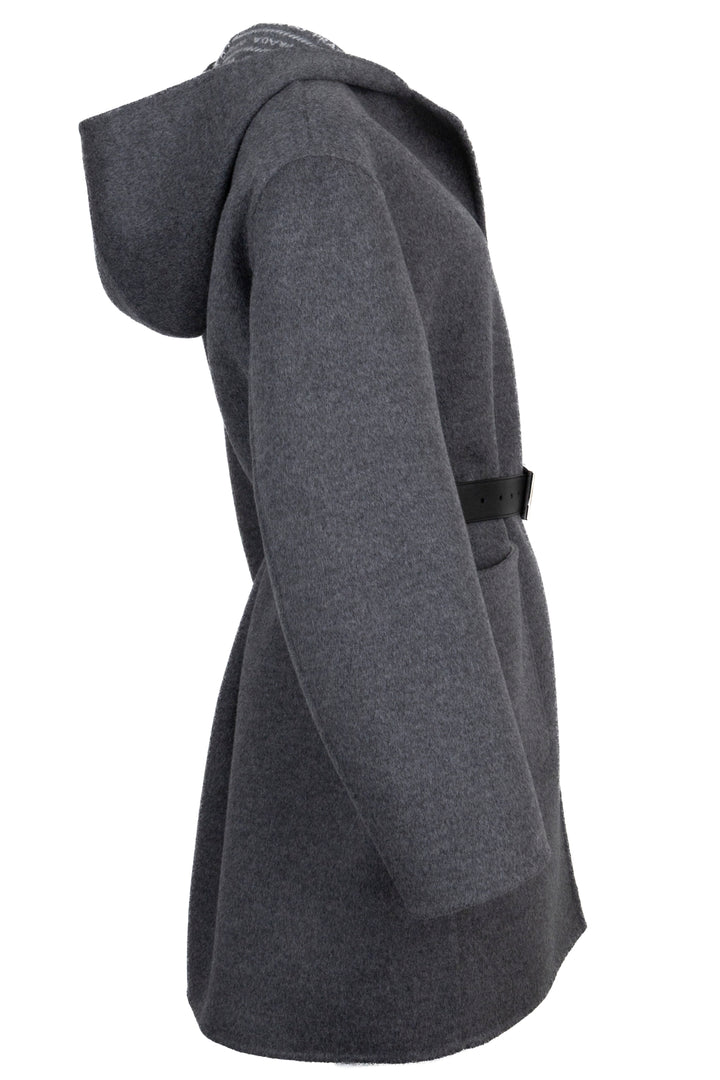 Manteau ceinturé PRADA en laine grise
