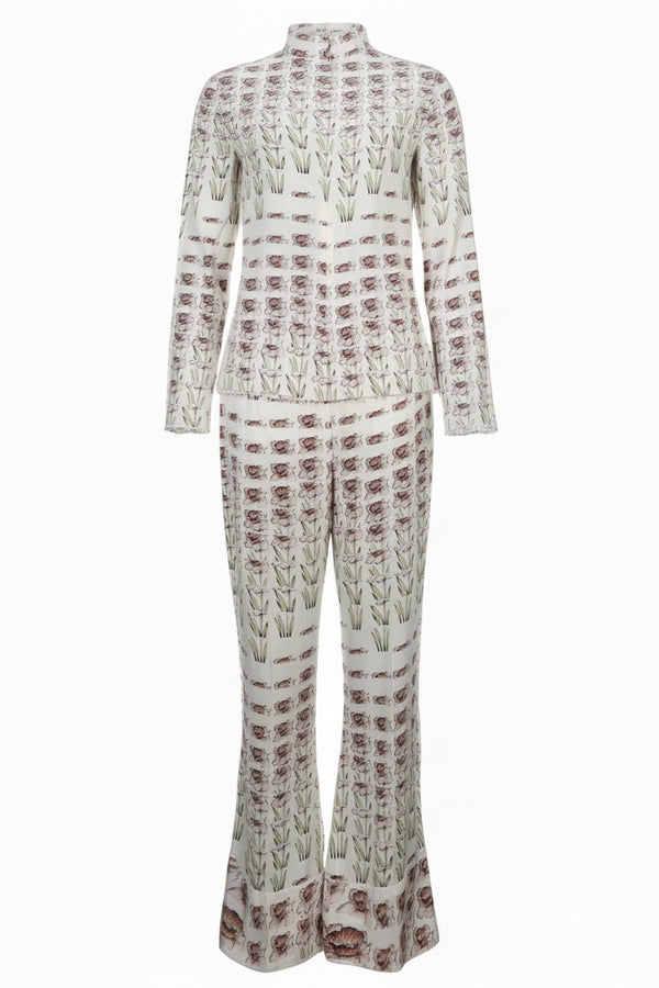 PRADA Floral Two Piece Silk
