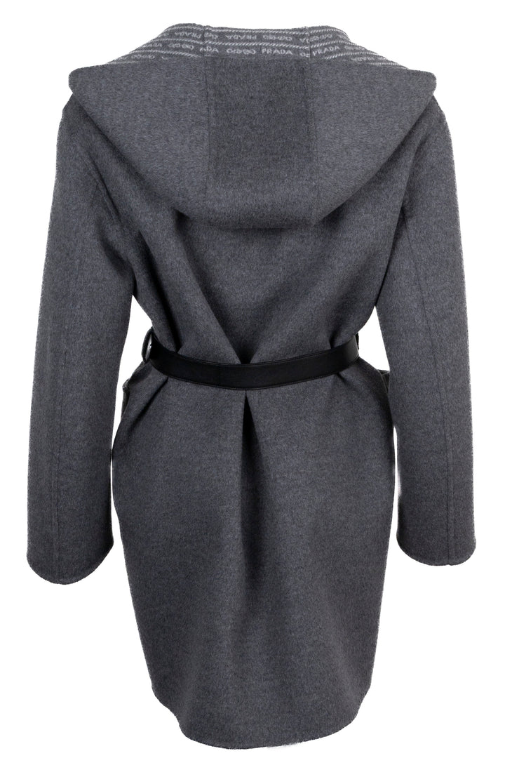 Manteau ceinturé PRADA en laine grise