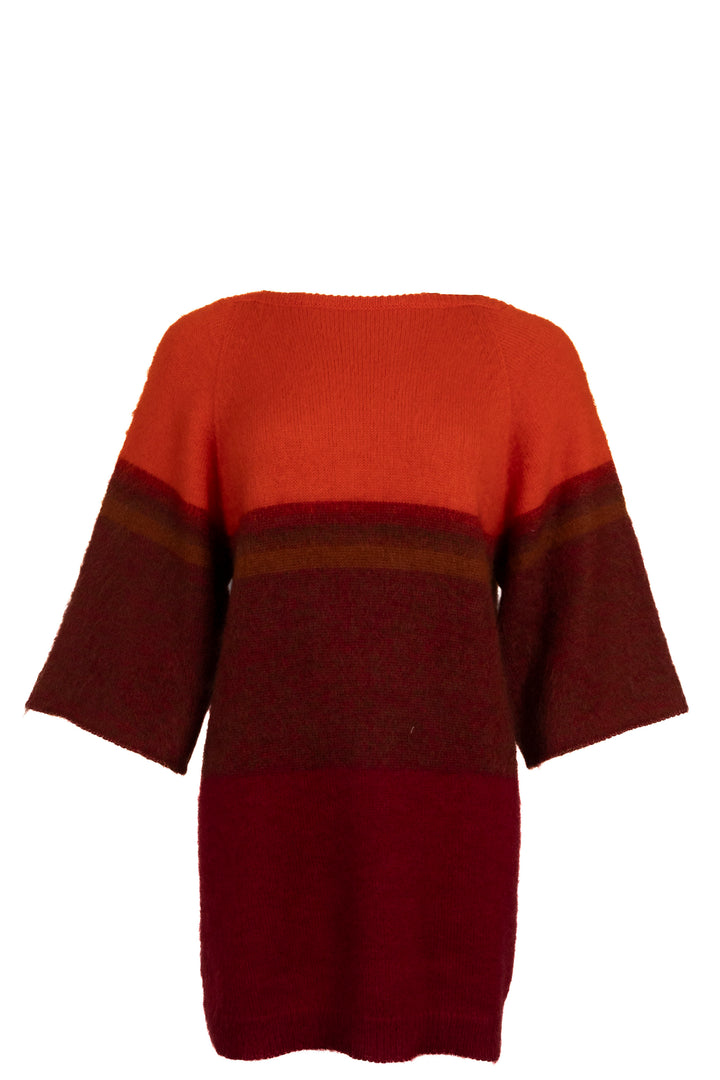 HERMÈS Short Sleeve Dress Silk Mohair Orange
