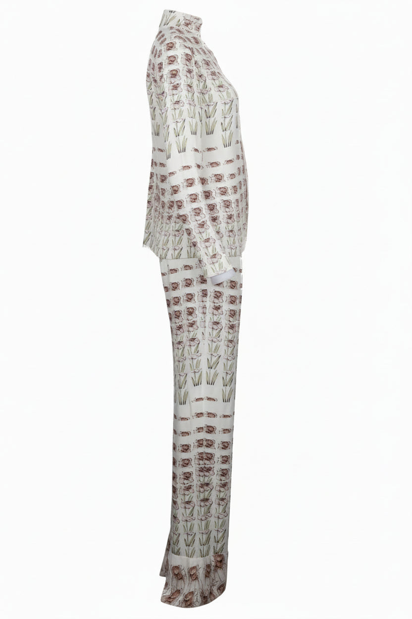 PRADA Floral Two Piece Silk