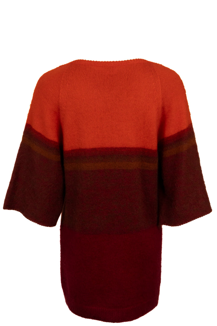 HERMÈS Short Sleeve Dress Silk Mohair Orange