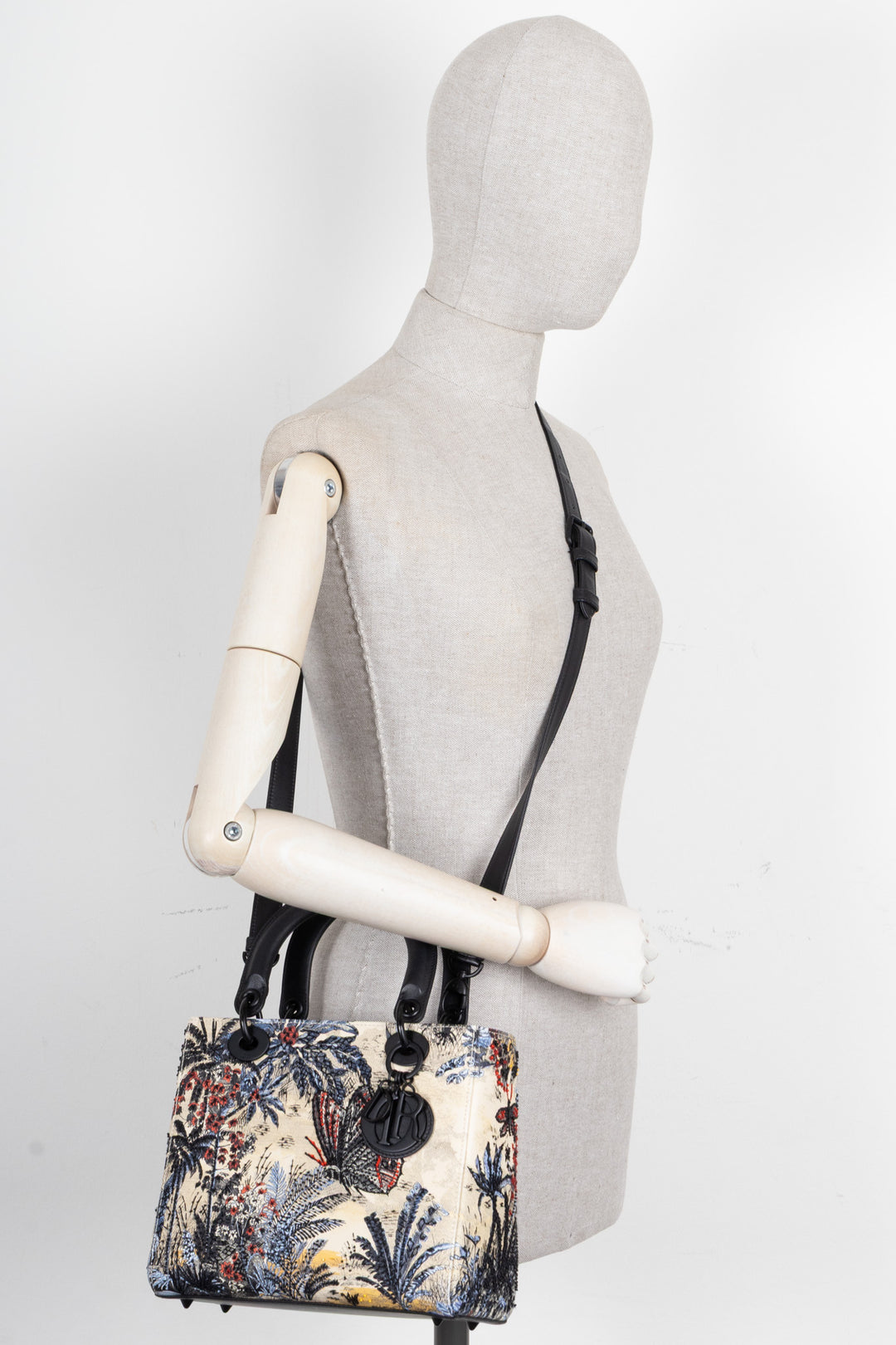 CHRISTIAN DIOR Toile de Jouy Tropicalia Lady Dior Bag Medium Multicolor