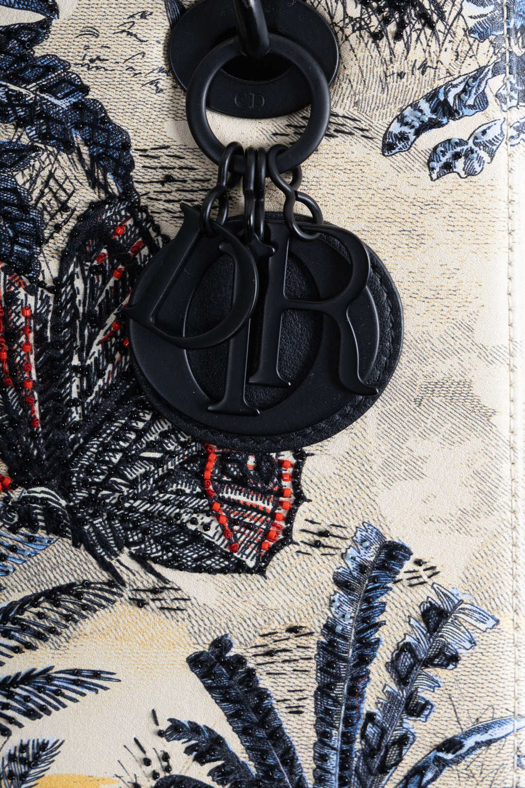 CHRISTIAN DIOR Toile de Jouy Tropicalia Lady Dior Bag Medium Multicolor