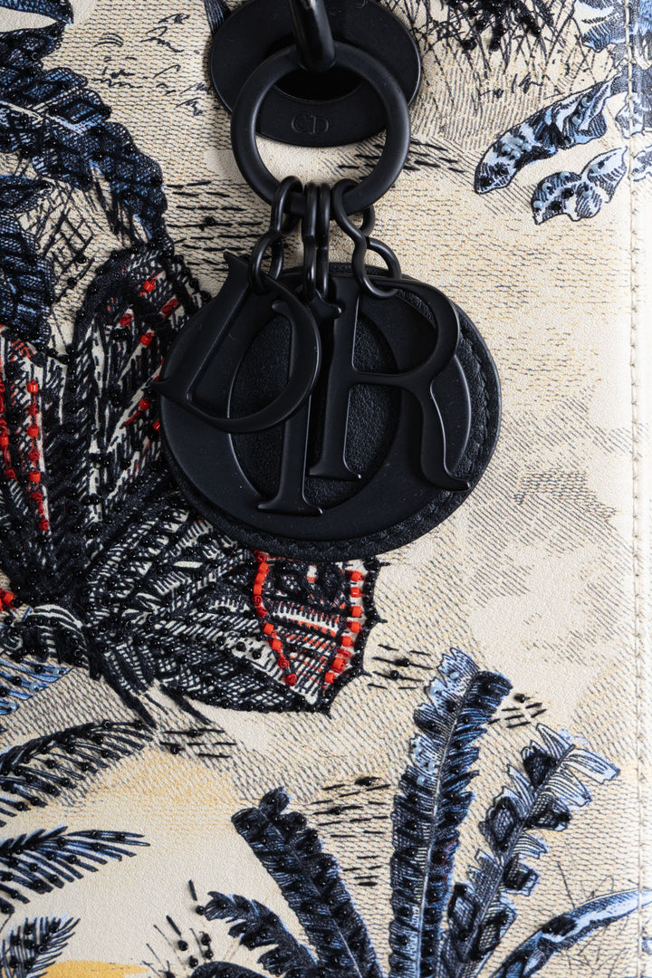 CHRISTIAN DIOR Toile de Jouy Tropicalia Lady Dior Bag Medium Multicolor