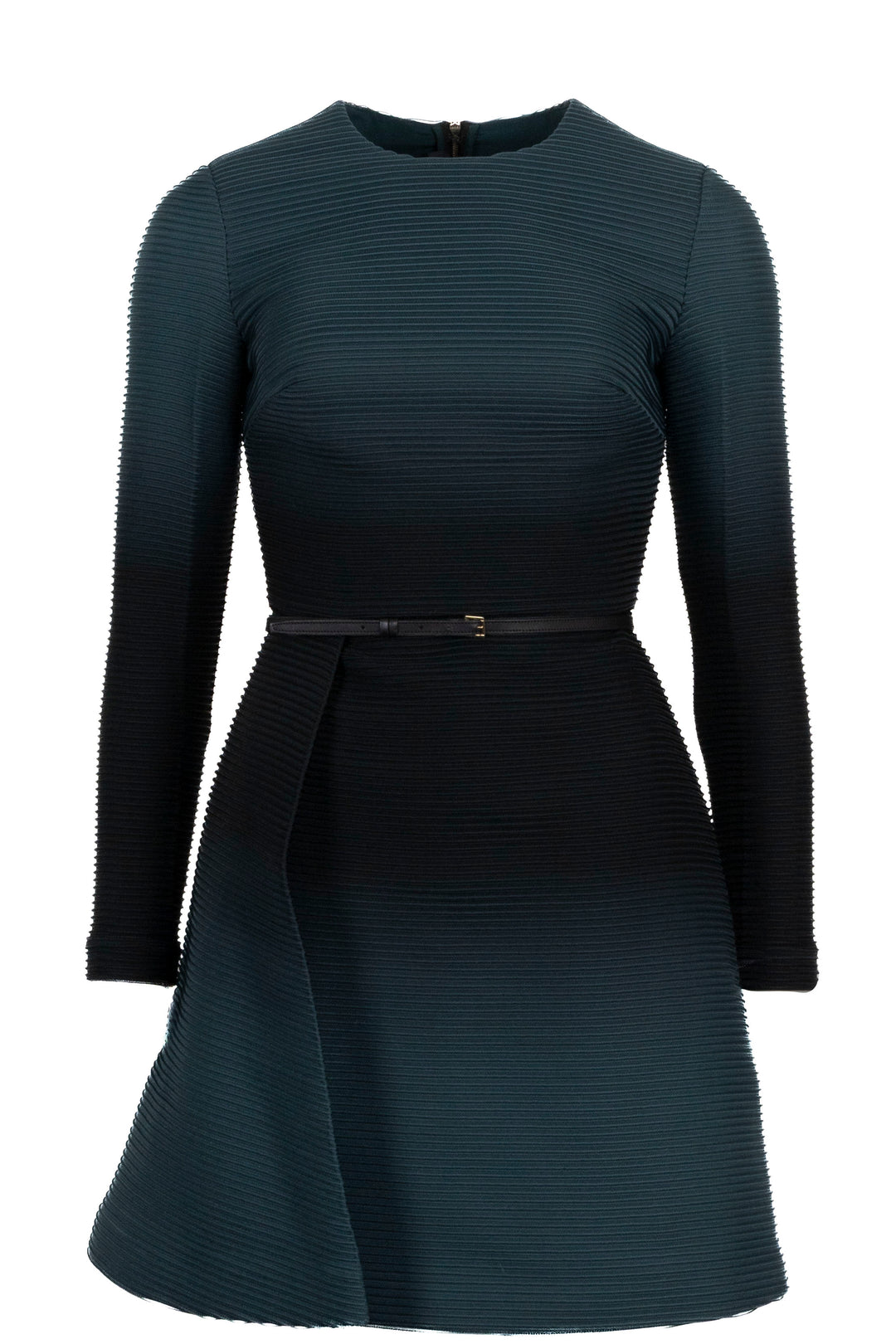 ELLIE SAAB Pleated Belted Dress Petrol